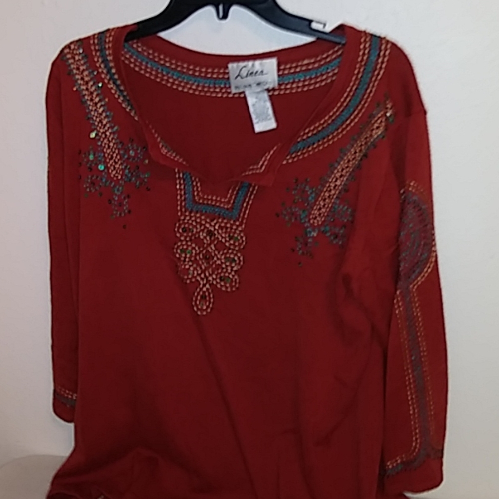 Linea by Louis dell'olio sequin blouse.